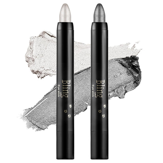 Boobeen Waterproof Eyeshadow Stick Shimmer Cream Eyeshadow Pen - Easy to Use Glitter Eye Makeup Kit (01# + 03#) | alldaygood beauty