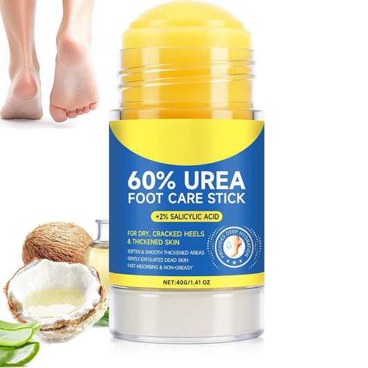 Urea Cream Stick 60% plus Salicylic Acid 2%, Maximum Strength Urea Foot Cream for Dry Cracked Feet, Knees, Elbows, Hands, Exfoliating Dead Skin, Softening Skin Moisturizer (1PC, 40G) | alldaygood beauty