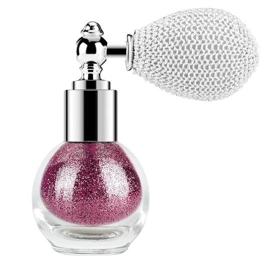 KYDA Highlighter Powder Spray, High Glossy Shimmer Sparkling Powder for Face and Body Glitter Makeup, Body Glitter Spray, Rose Red | alldaygood beauty