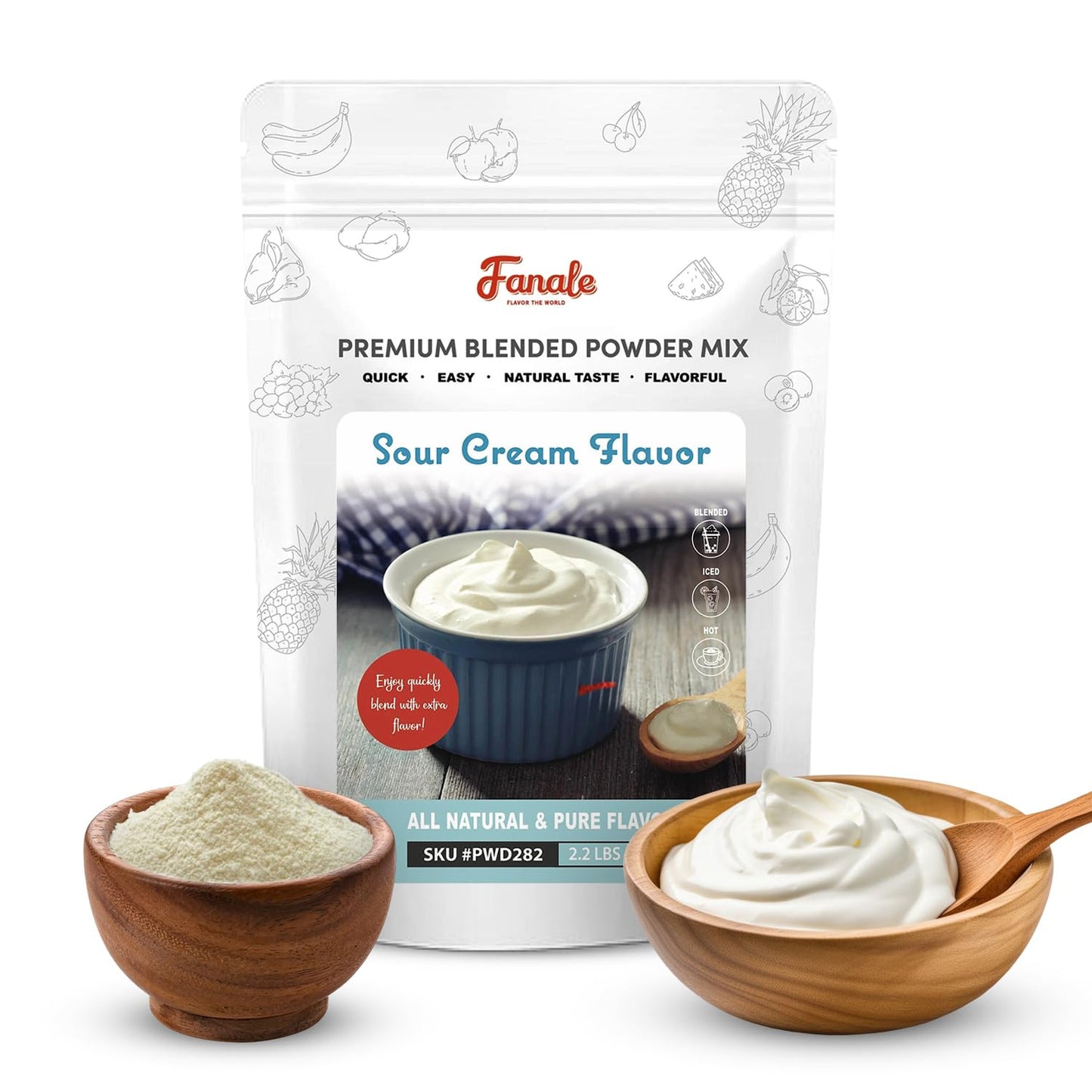 Fanale Premium Sour Cream Bubble Tea Flavoring Powder | Perfect for Baking, Smoothies, Desserts and Drinks | Instant Flavoring Powder for Boba Milk Tea - 2.2 Pounds (Pack of 1)