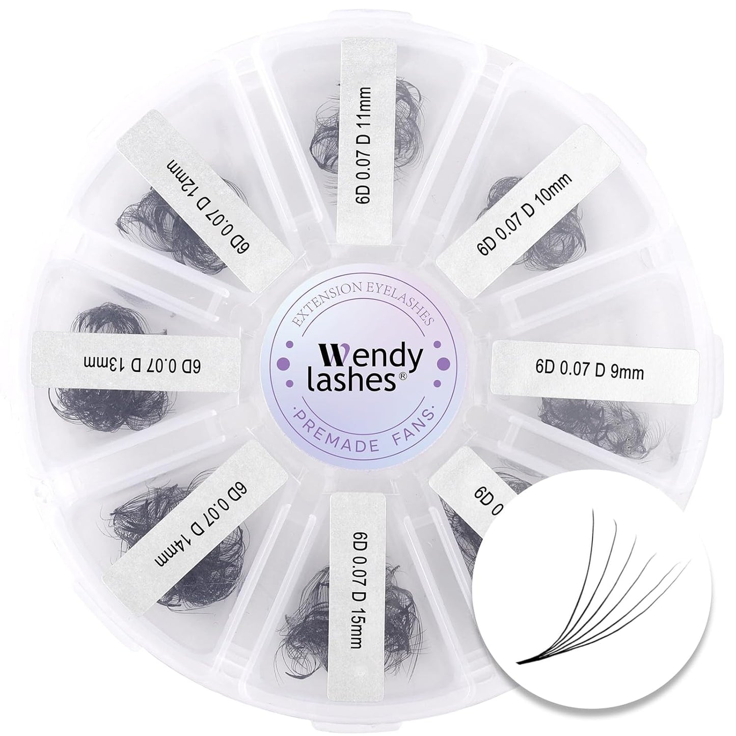 Pre-made Fans for Eyelash Extension 500+6D D Curl Handmade Loose Volume Lashes9-16mm