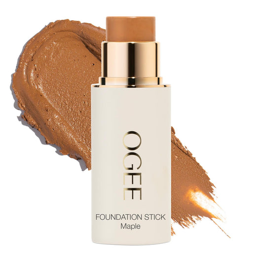 Ogee Sculpted Complexion Foundation Stick (Maple 9.0W - Medium Deep, Golden Bronze Undertones) Full Coverage Foundation Makeup - Instantly Balance & Even Complexion - 70% Organic Ingredients | alldaygood beauty