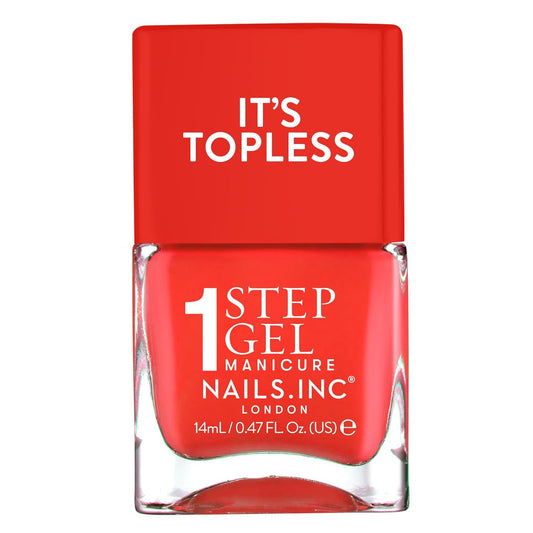 Nails Inc It's Topless Gel-Like Nail Polish, 4-in-1 Base Coat, Treatment, Color, Top Coat, Long Lasting, Strong, Chip Free, Glossy Salon Quality Manicure, Air Dry Nail Polish, Jennifer, 0.47 Fl Oz | alldaygood beauty