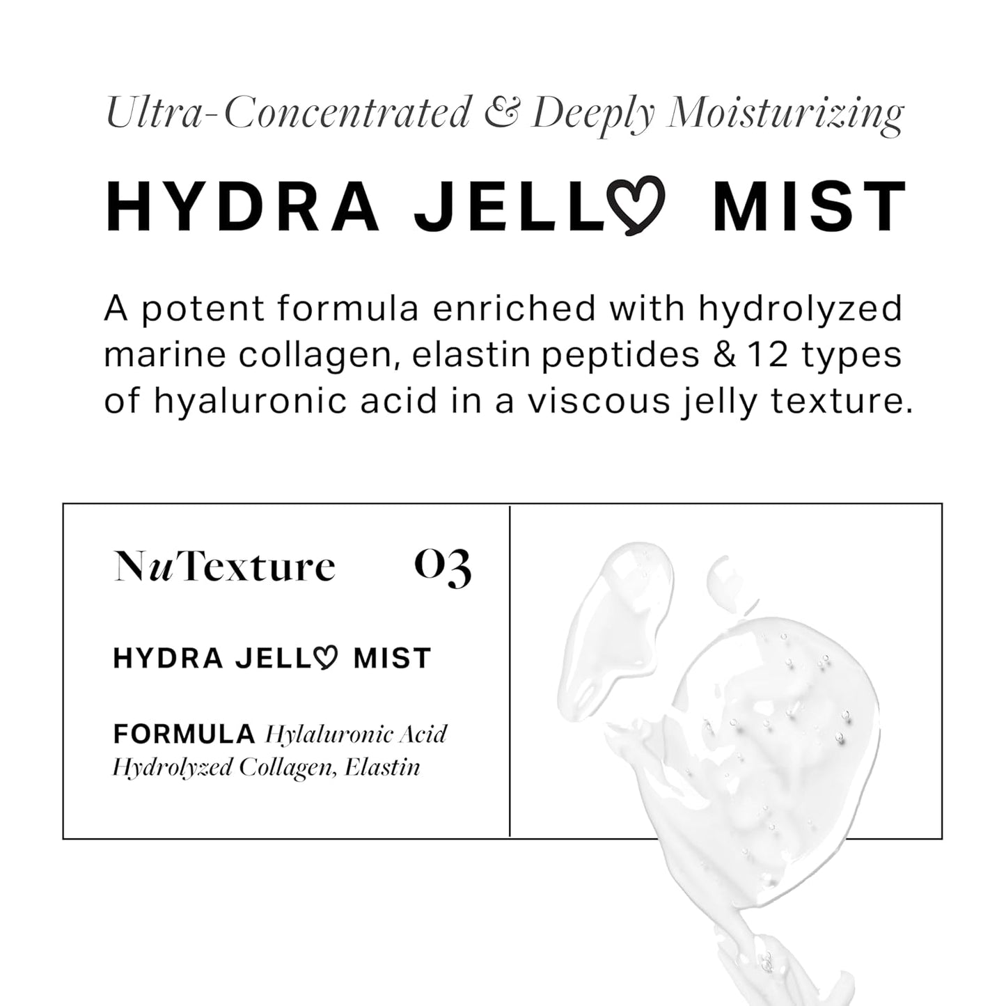Jelloskin Hydra Jell Face Mist by AVA x NuTexture Hydrating Face Spray with Collagen, Hyaluronic Acid, Vitamin C & E