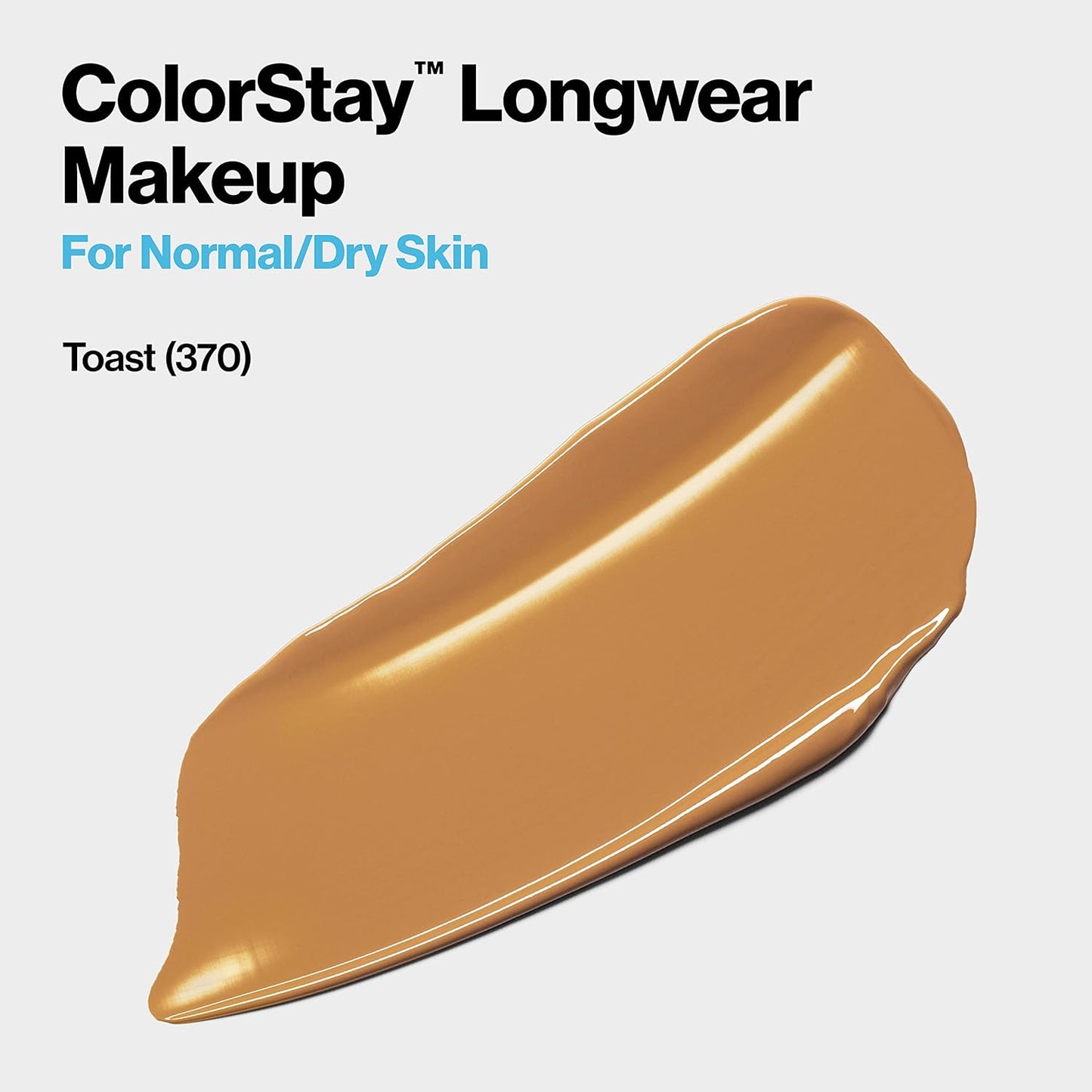 Revlon Liquid Foundation, ColorStay Face Makeup for Normal & Dry Skin, SPF 20, Longwear Medium-Full Coverage with Natural Finish, Oil Free, 370 Toast, 1 Fl Oz