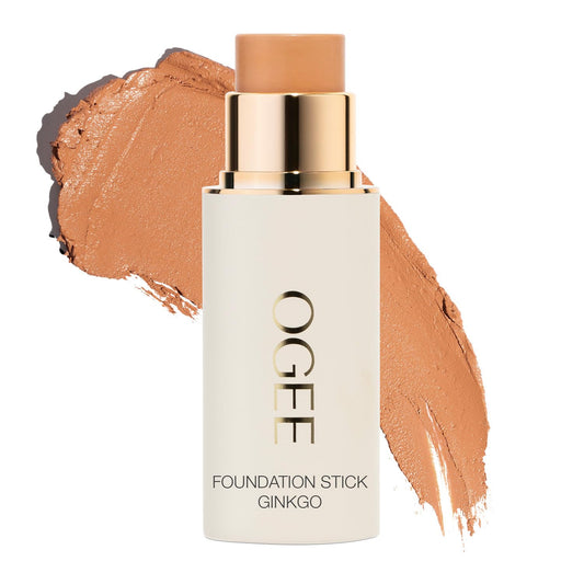 Ogee Sculpted Complexion Foundation Stick (Ginkgo 5.00N - Medium Tan, Neutral Undertones) Full Coverage Foundation Makeup - Instantly Balance & Even Complexion - 70% Organic Ingredients | alldaygood beauty