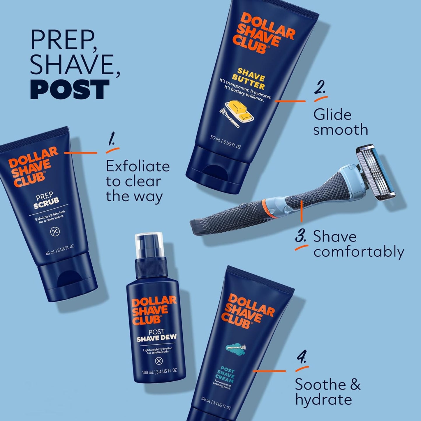 Dollar Shave Club | Post Shave Dew 3.4 ounce (2 Pack) | Moisturizing Shaving Gel for Sensitive Skin