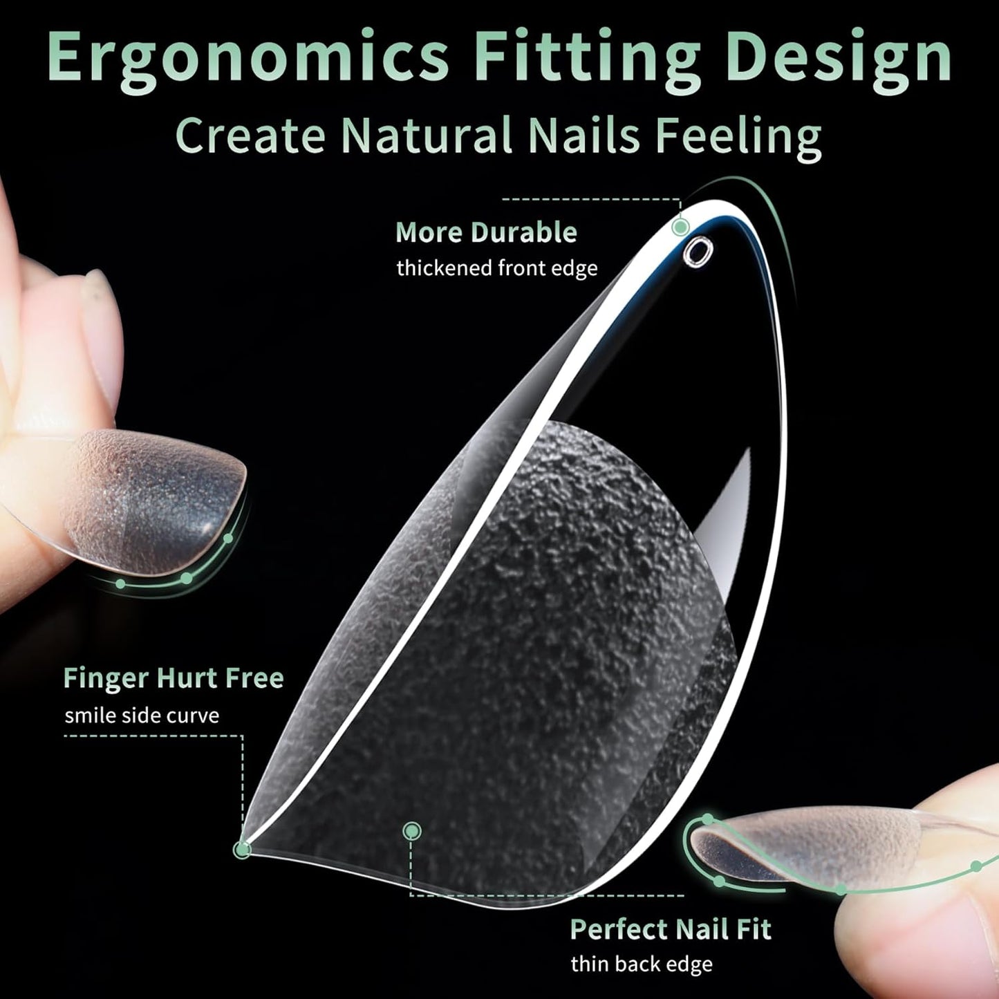 Medium Round Oval Nail Tips, 216pcs Acrylic Fake Nails Gel Nail Tips Soft, Full Cover Pre-Shaped Matte Clear Press on Nails for Extension, Diy at Home Manicure 12 Sizes