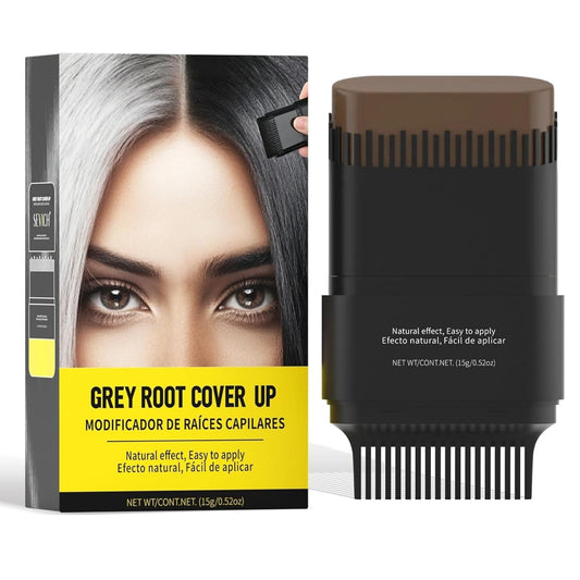 Gowwim Hair Dye Comb, Instant Portable Gray Hair Cover up Hair Dye Stick 2-in-1 Hair Color Stick Natural & Long-lasting Root Touch up Hair Color Comb Waterproof for Women & Men 15g/0.52oz Medium Brown