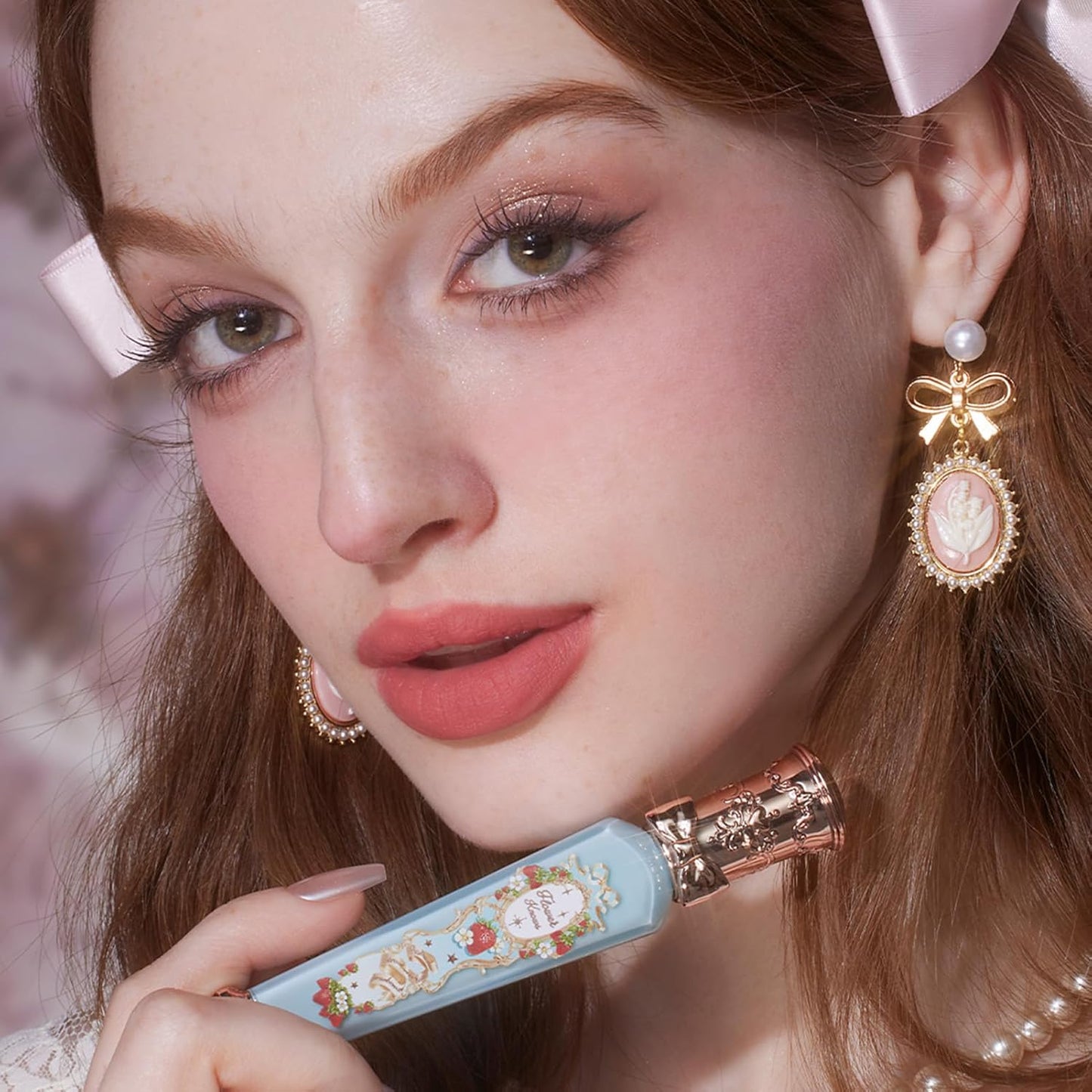 Flower Knows Strawberry Rococo Cloud Lip Cream,Velvety Matte Liquid Lipstick,Nude Lipstick,Long Lasting Lip Stain,Kiss-proof Blurred Lipstick for Girls&Women,0.12 Fl Oz(S02 Peachy Milk)