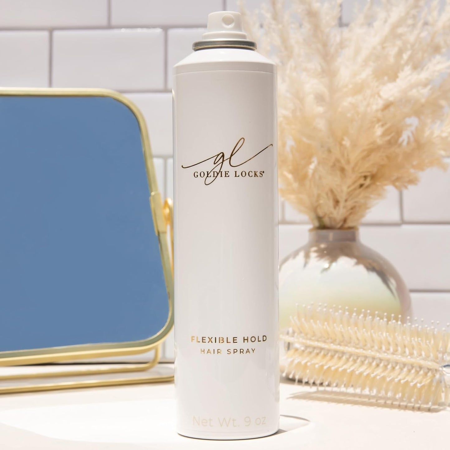 Goldie Locks Travel Size Flexible Hold Hairspray - 3.4 fl oz - Lightweight, All-Day Hold & Brushable Finish - Humidity Resistant - Safe for Extensions & Color-Treated Hair - Protein-Free