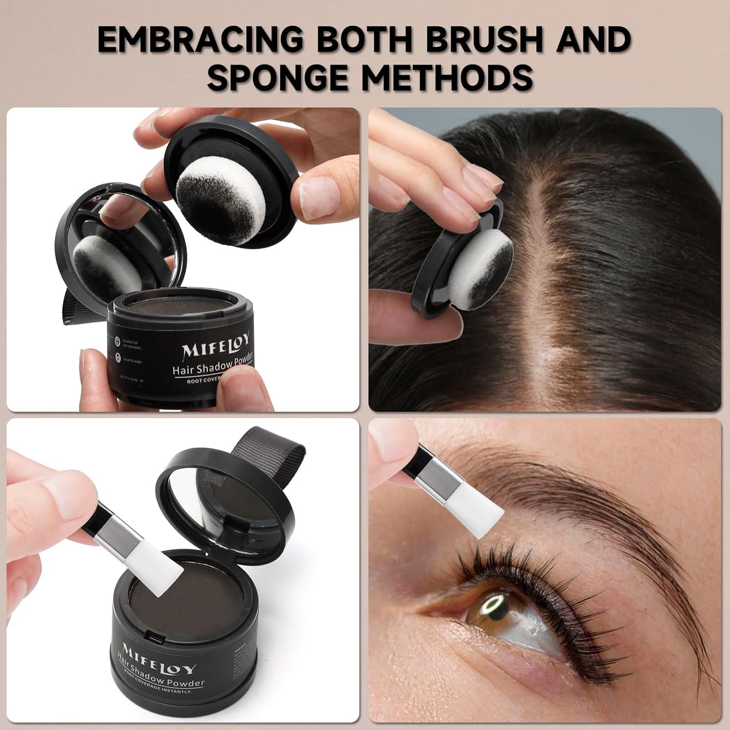 2 Pack Root Touch Up Shadow Powder, Gray Hair Cover Up, Women Color Root Coverage Powder for Thinning Grey Hairline, Men Instantly Concealer Hair Loss Beard Line Eyebrow, Dark Blonde