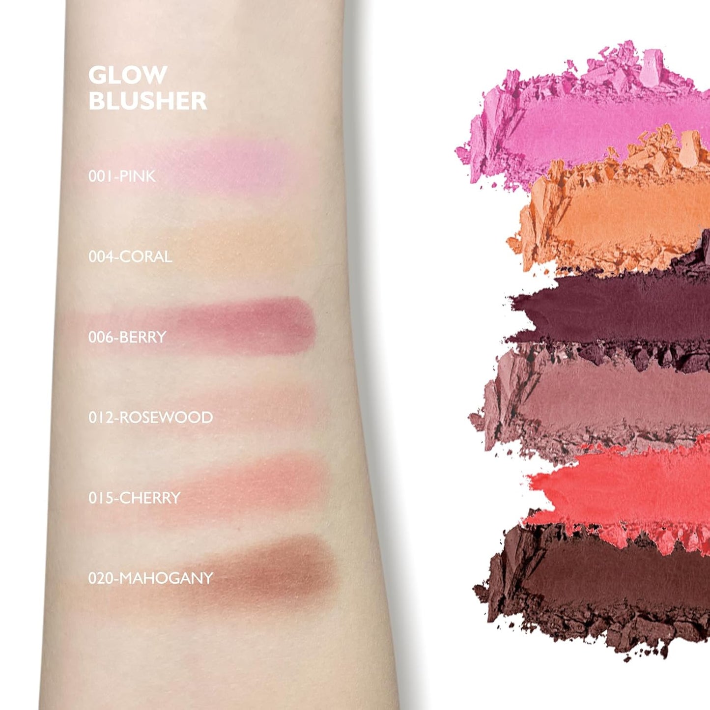 KYDA Powder Blush, Radiant Glow Face Blusher, Blendable Formula, Lasting Moisturizing, Ultra Fine Lightweight Texture, Cherry