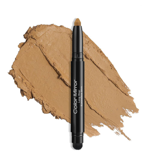 Cream Waterproof Hypoallergenic Eyeshadow Stick, long wear Metallic Glitter Matte Eye Shadow Pencil With Makeup Brush, Eye Brightener, 42 Almond Matte | alldaygood beauty