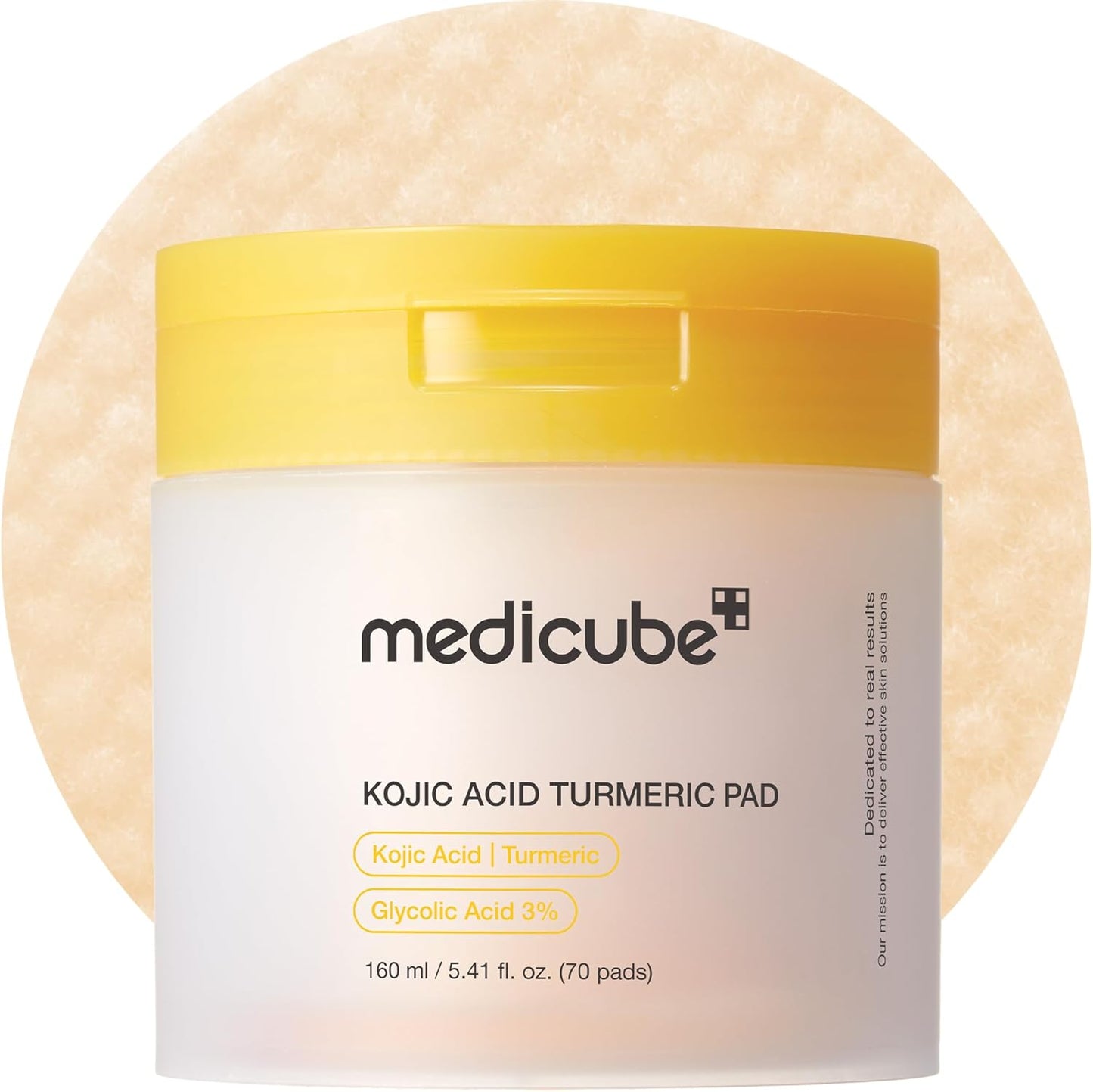 medicube Kojic Acid Turmeric Clarifying Toner Pad for Troubled Skin & Use After Spot Care | Soothing & Calming with Kojic Acid, Turmeric, Niacinamide, and Glycolic Acid | Korean Skin Care, 70 Pads