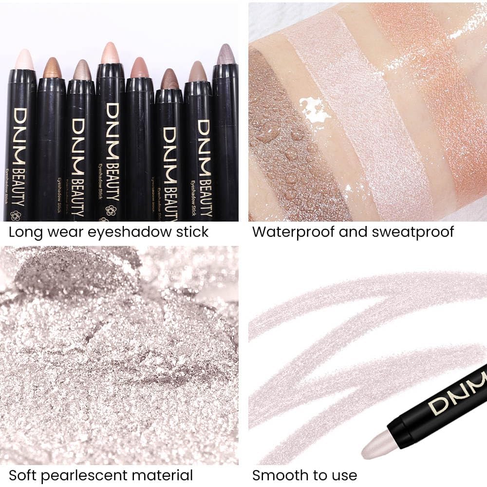 evpct 2Pcs Cream Eyeshadow Sticks Set for Eyes Waterproof, Pearl Shimmer Matte Eye shadow Stick Pencil Pen Bulk sombras en crema para ojos 18+18