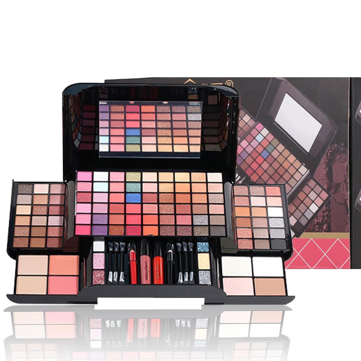 Makeup Sets, Multifunction Makeup Palettes with Mirror, 90 Color Eyeshadows/Compact Powder/Sequins/Bronzing Powder/Highlighter/Lip Color, Makeup kit for Women Full Kit - #B