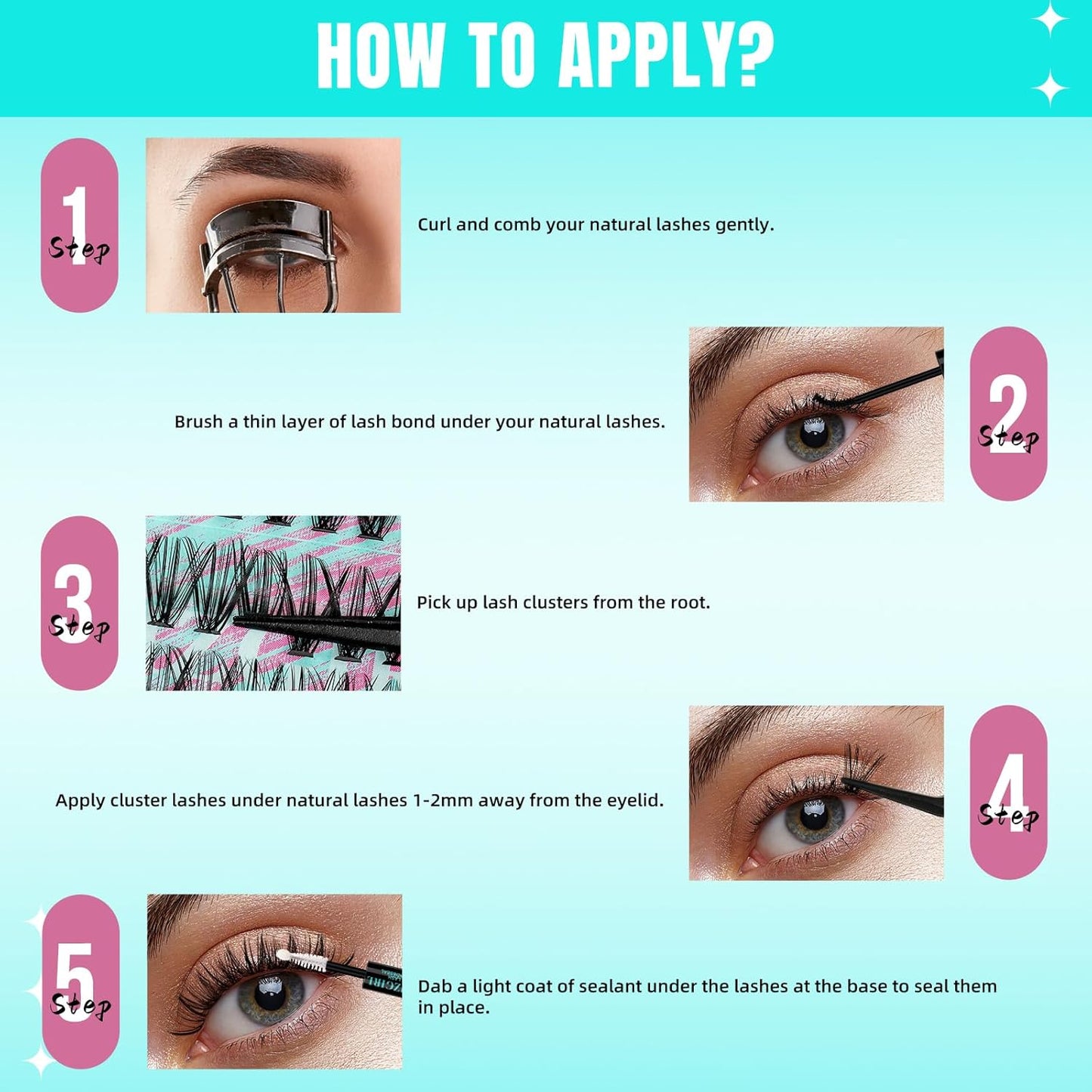 Lash Clusters Wispy 280PCS Eyelash Extension 80D Cluster Lashes Individual Lashes DIY Lash Extension Natural Look Cluster Eyelash Extensions Soft False Eyelashes at Home for Beginners(12mm)