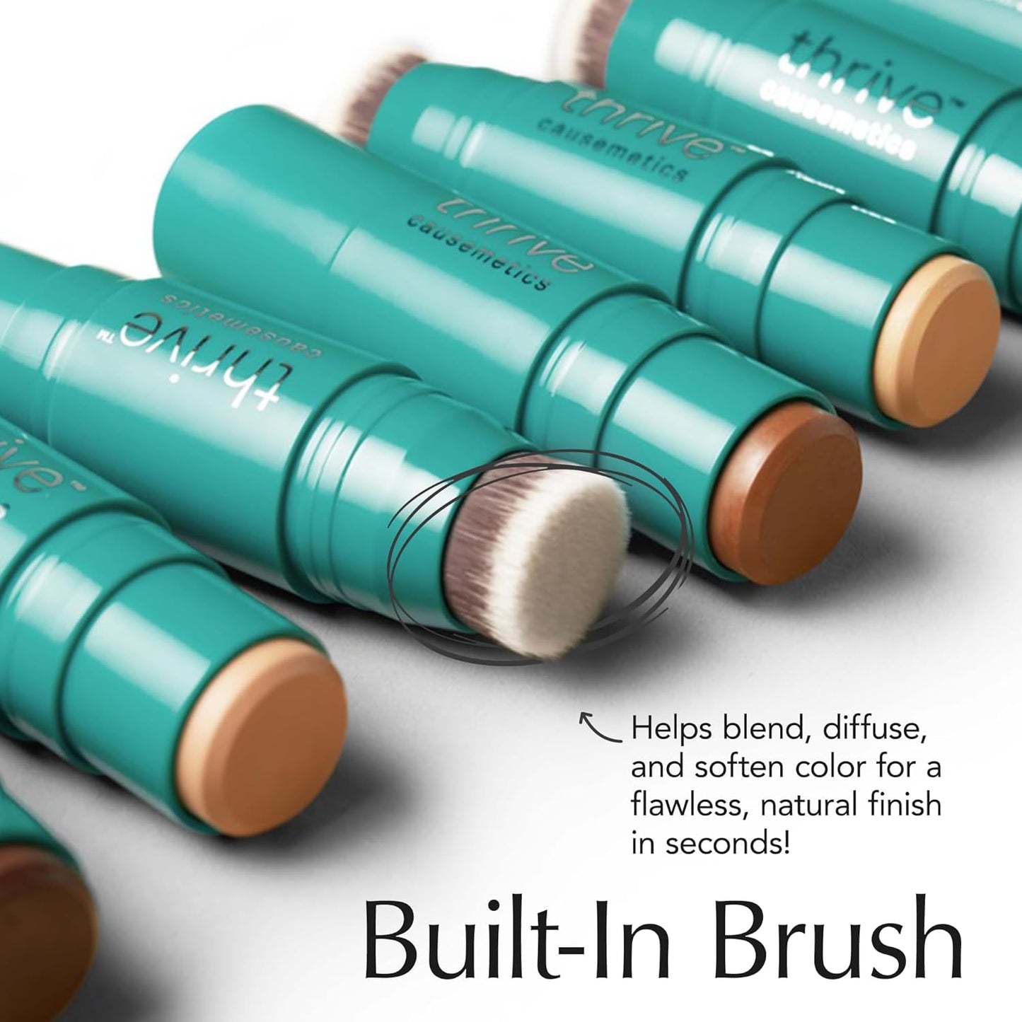 Thrive Causemetics Triple Threat Color Stick: Cream Bronzer & Contour Stick with Vitamin E, Evening Primrose Oil, Waterproof Smudge Proof Face Makeup Formula, Kayla (Deep Golden)