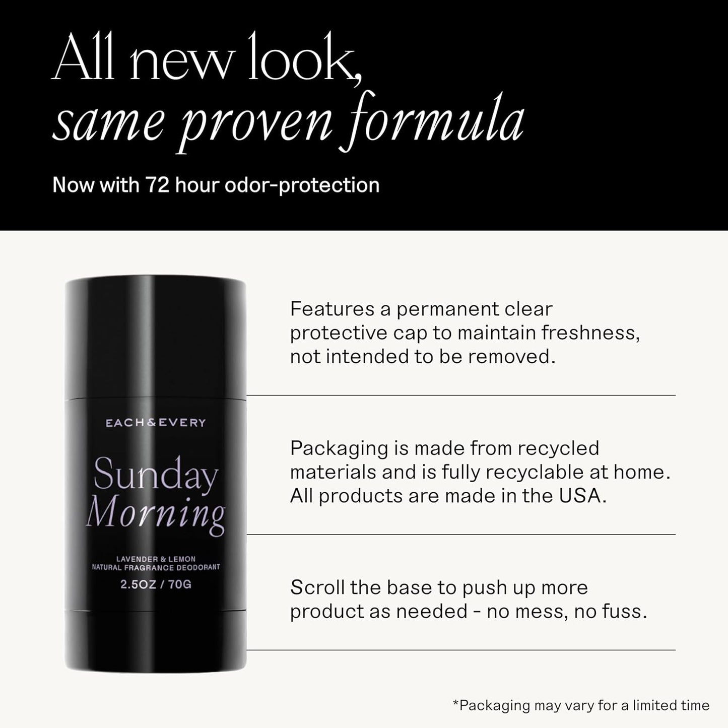 Each & Every Aluminum Free Deodorant for Women & Men, Lavender & Lemon + Rose & Vanilla - All Natural Deodorant for Sensitive Skin, EWG Verified - Clean, Baking Soda-Free, Plant-Based - 2.5oz, 2 Pack