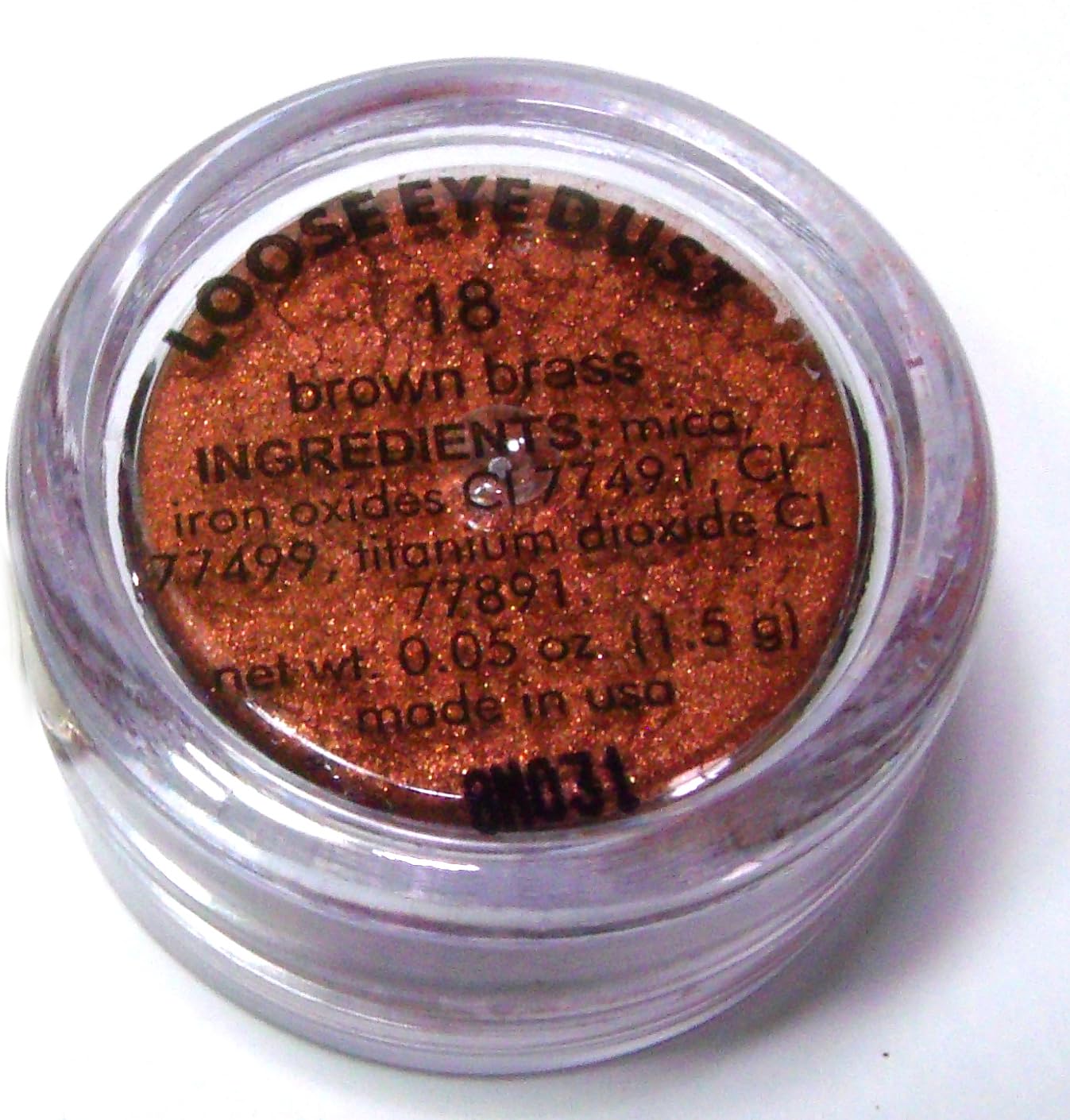 Beautiful Mocha Brown Brass Loose Eyeshadow Powder Pigment, Single Glitter Mineral Dust Jar Pot; Talc, Paraben & Cruelty Free, No Animal Testing