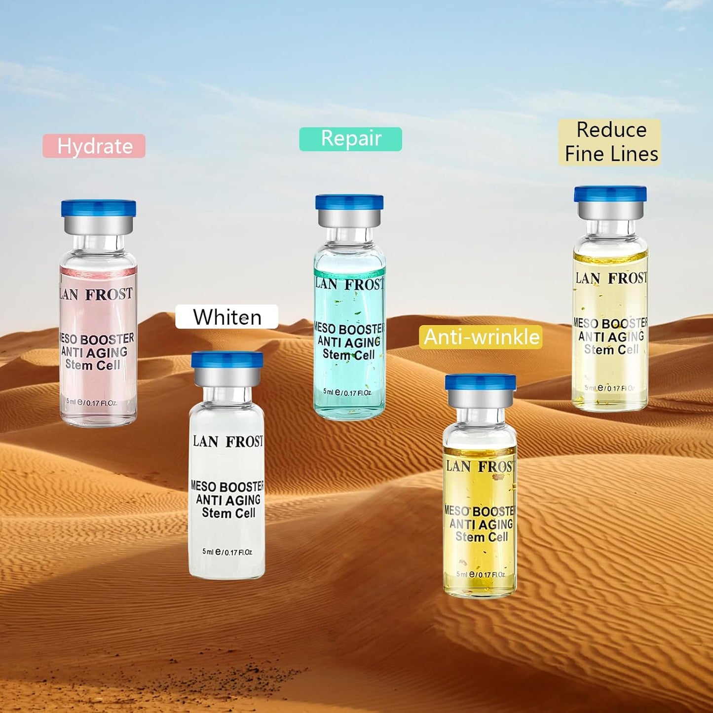 BB Facial Glow Kit Hyaluronic Acid Essence Skin Care Combination 0.17oz Hyaluronic Acid Ampoule and Essence Foundation 10 Vials Facial Serum Skin Therapy Kit