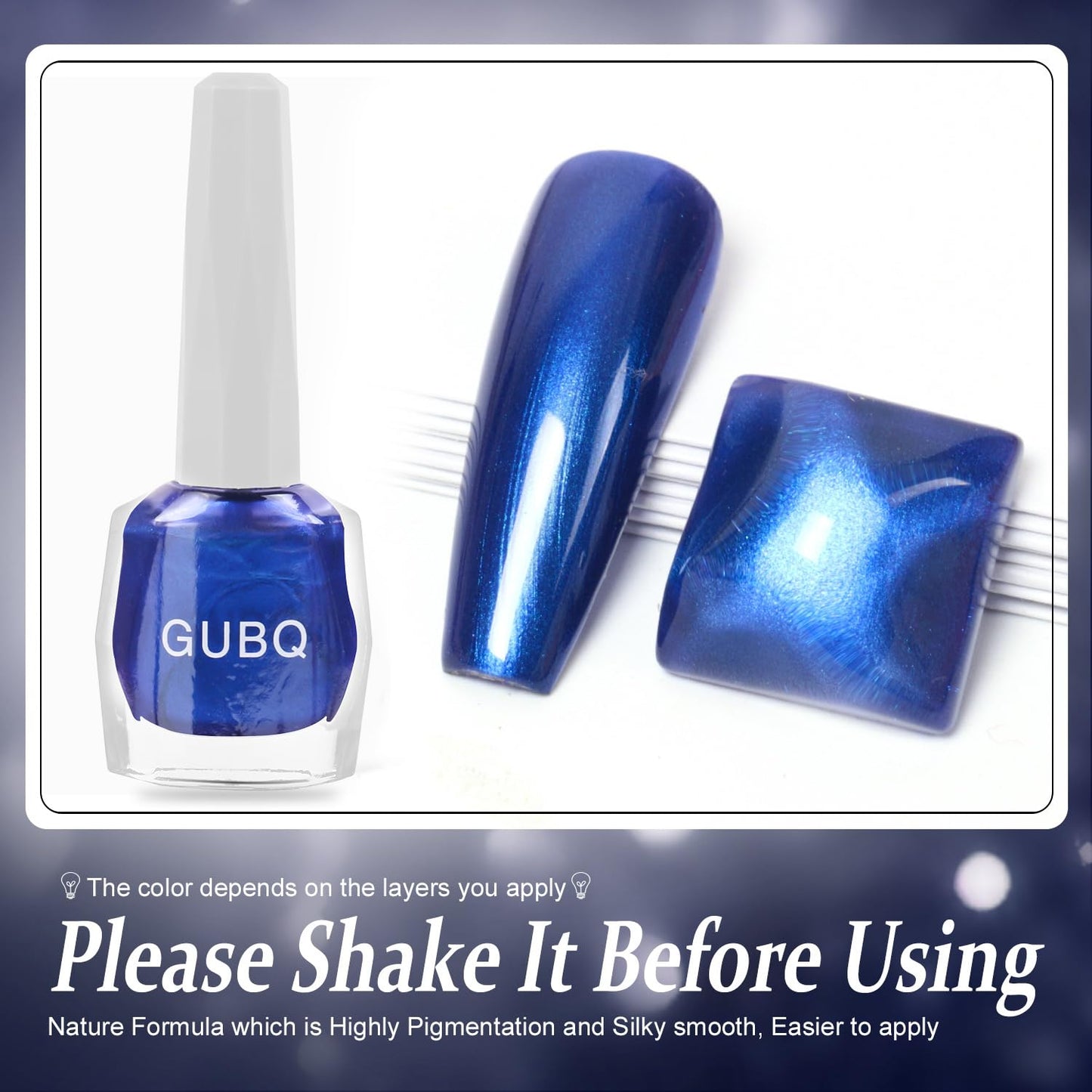 Major Dijit Quick Dry Nail Polish 12ml/0.41fl oz Pearl Blue Regular Nail Lacquer Fast Drying & Long Lasting Nail Polish Nail Art Effect for Nail Salon
