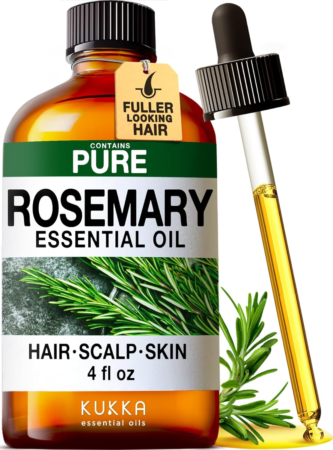 Kukka Rosemary Oil for Hair, Skin, Aromatherapy - 4 Fl Oz / 118 ml, DIY Soap Making Scents