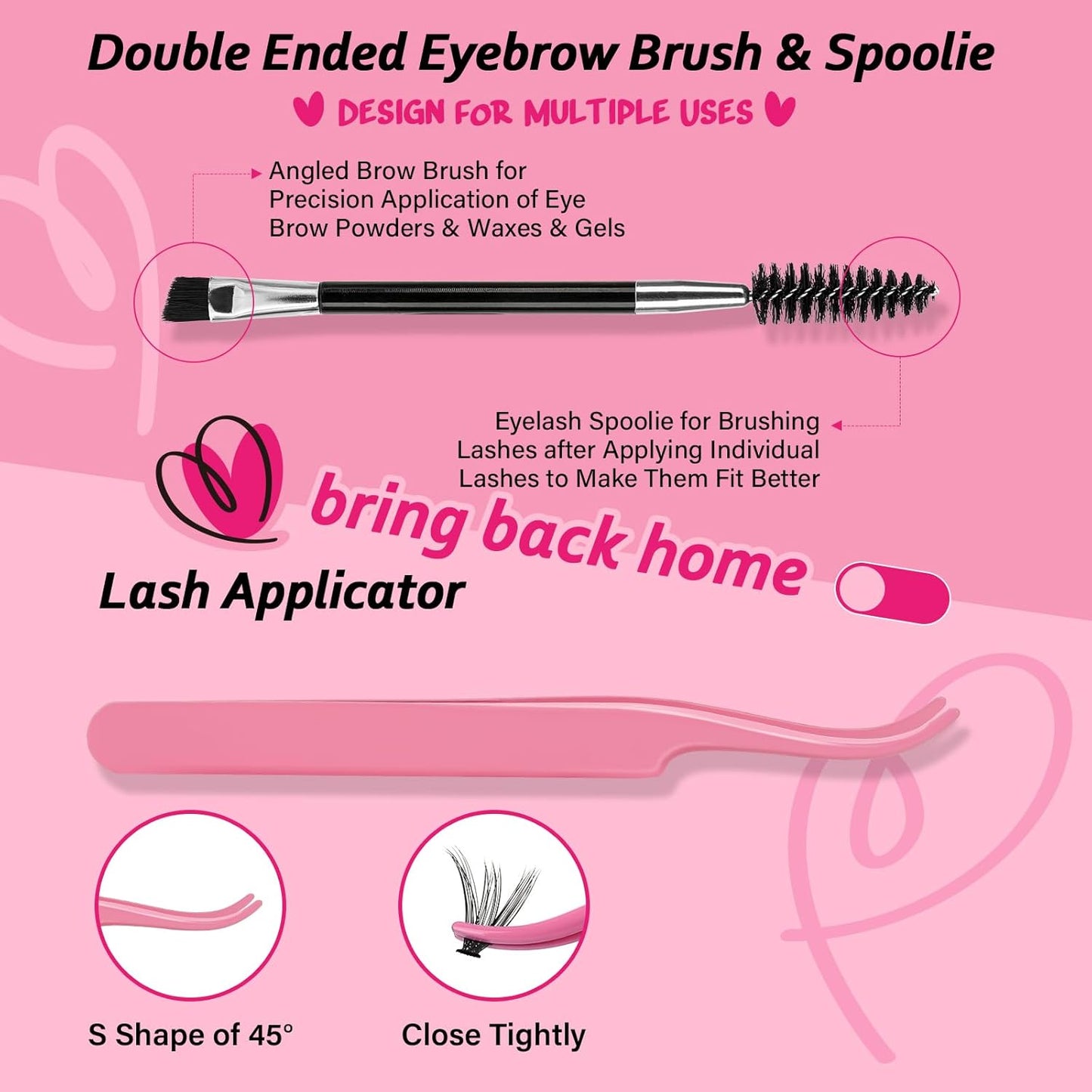 Lash Clusters Kit 280Pcs Lash Clusters Eyelash Extension Kit with Lash Bond and Seal Lash Remover Lash Applicator Individual Lashes Kit Eyelash Brush Easy to Apply at Home(30D+40D-9-16mix Kit)