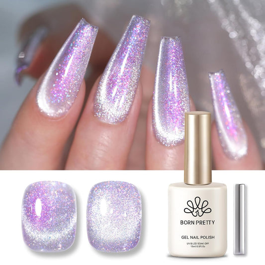 Born Pretty Auroras Cat Magnetic Eye Gel Nail Polish Mermaid Glitter Shimmer Magnetic Gel Polish 15ML | alldaygood beauty