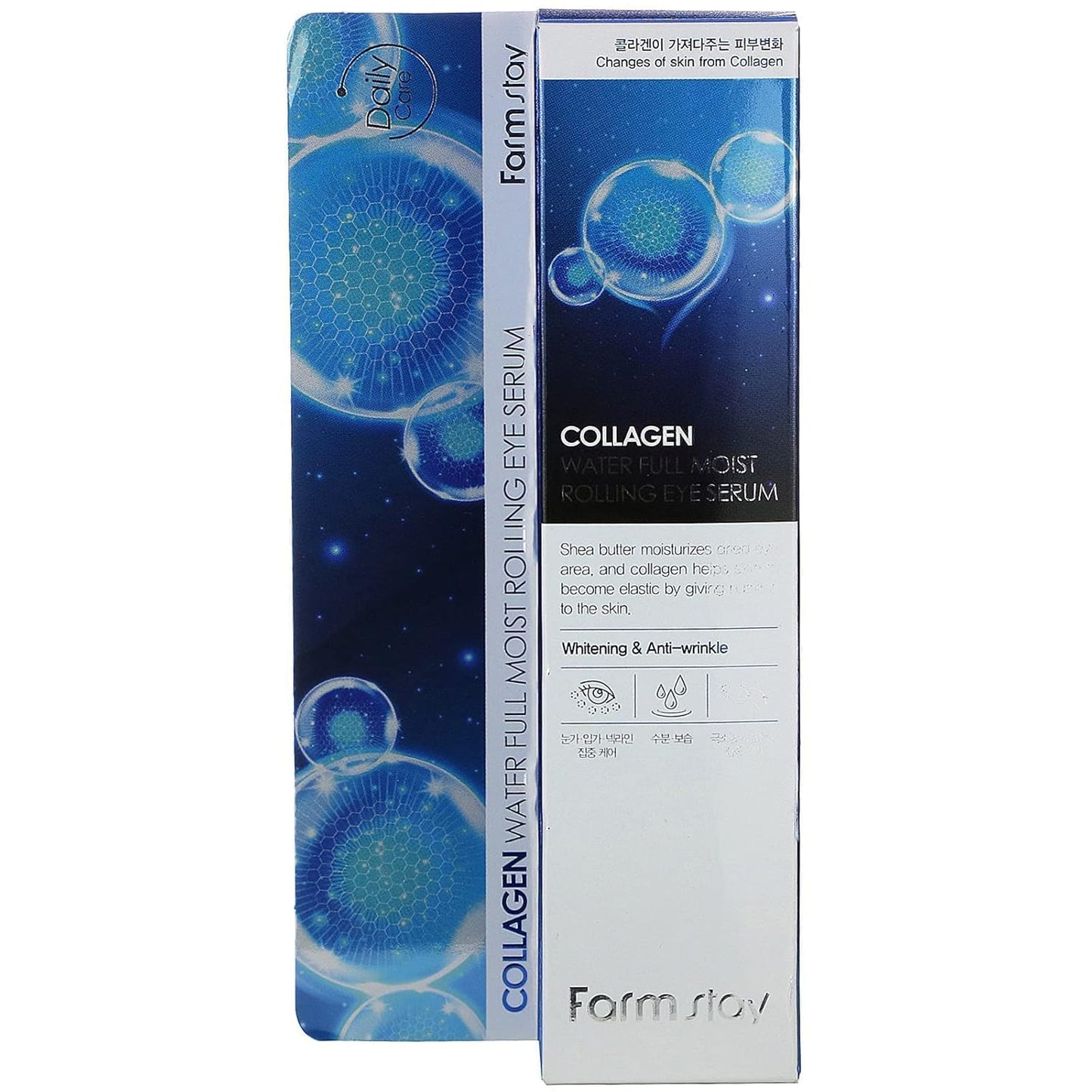 Farmstay Collagen Water Full Moist Rolling Eye Serum 0.84 fl oz | Moisturizing, Hydrating, Rolling Eye Serum, Eye cream, Skin care