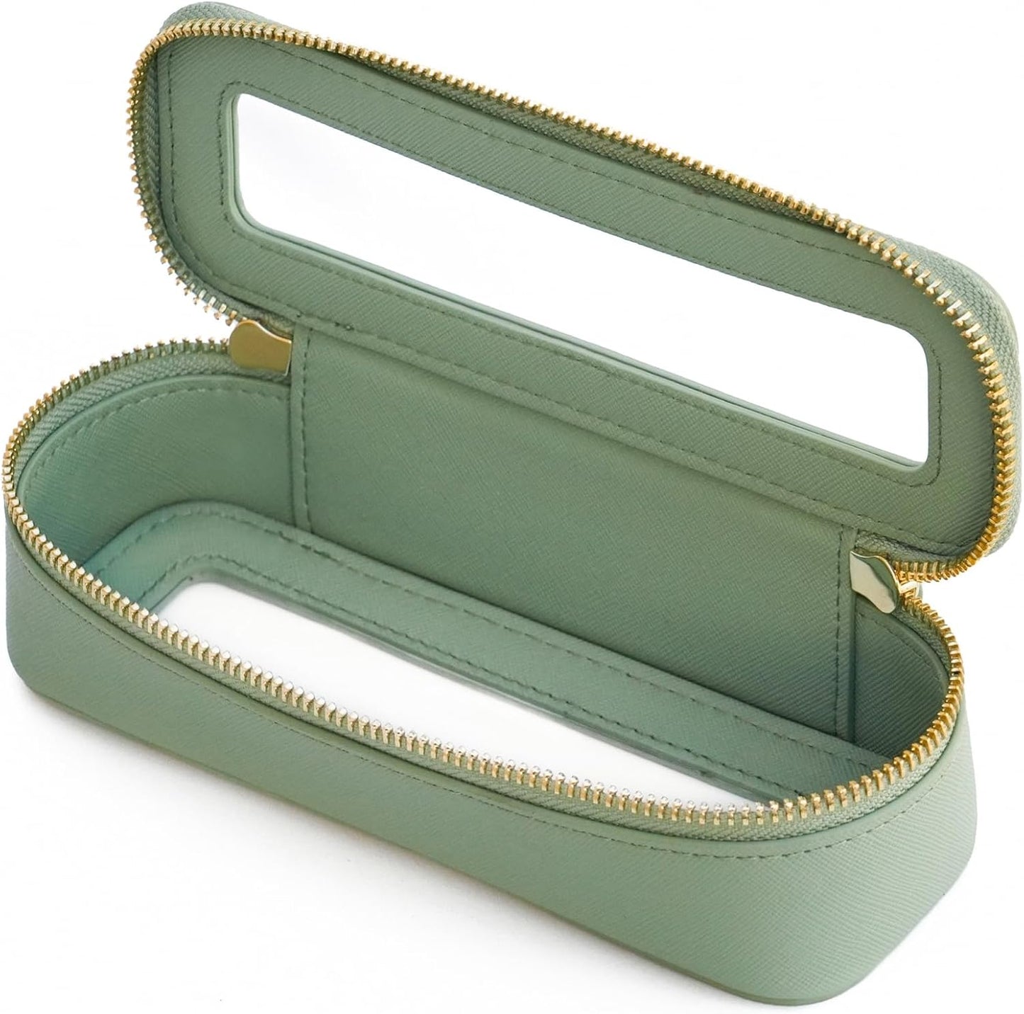 Popvibe Clear Makeup Bag Travel Cosmetic Case Transparent Toiletry Bag with Zipper, Portable Make Up Organizer Traveling Compact Car Bag for Essentials