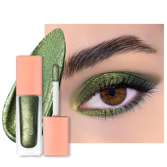 Oulac Green Liquid Glitter Eyeshadow&Eyeliner–Smooth Shimmer Eye Makeup with Sparkle Finish,All-Day Wear Lightweight Buildable Formula,Easy to Use Smudge-Proof,Gifts for Women,Vegan 5.4g (20) | alldaygood beauty