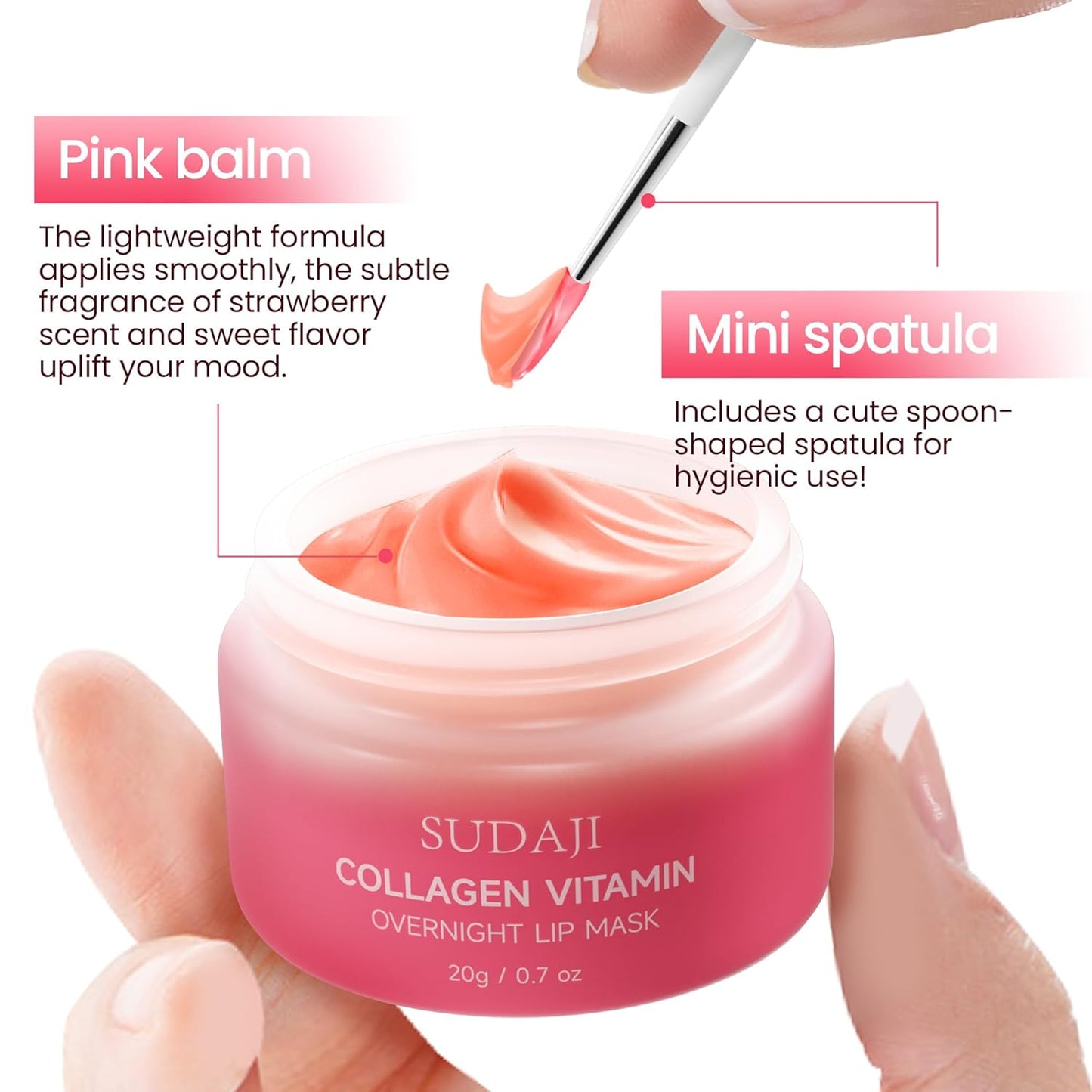 Collagen Lip Mask, Lip Balm Hydrating, Overnight Lip Moisture with Hyaluronic Acid & Vitamins E, A- Sleeping Nourishing Lip Butter Balm for Dry Lips