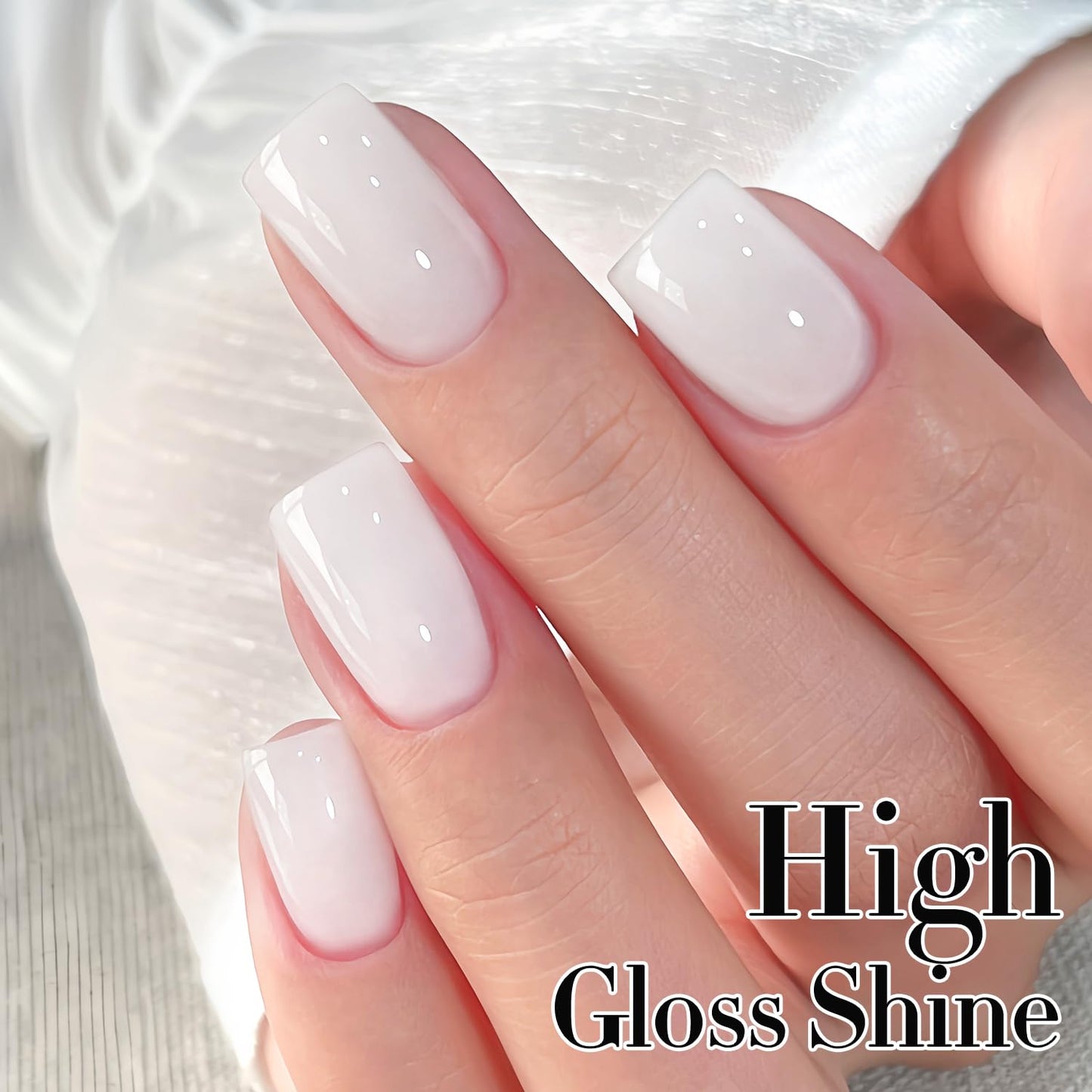Double Rhythm Translucent Gel Polish Sheer Neutral Natural Light Milky Same Color Same Bottle 15ML Jelly Nail Polish Nail Art DIY at Home (Milky White-A1367)