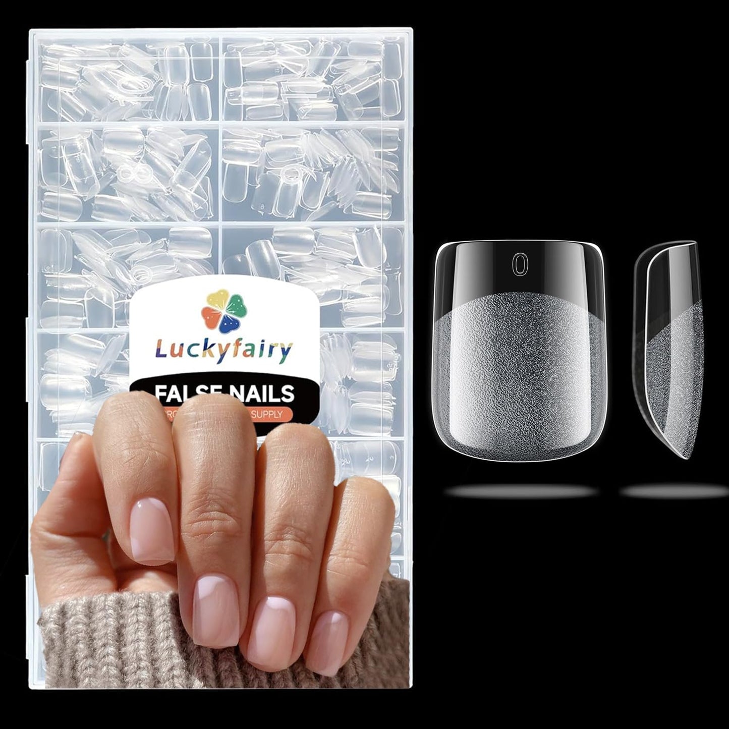 Square Nail Tips: 504pcs Soft Gel Extra Short Press on Nails, 12 Sizes XS Full Cover Clear XXS Extra Small Square Gel Nail Tips for Nail Extension DIY Home