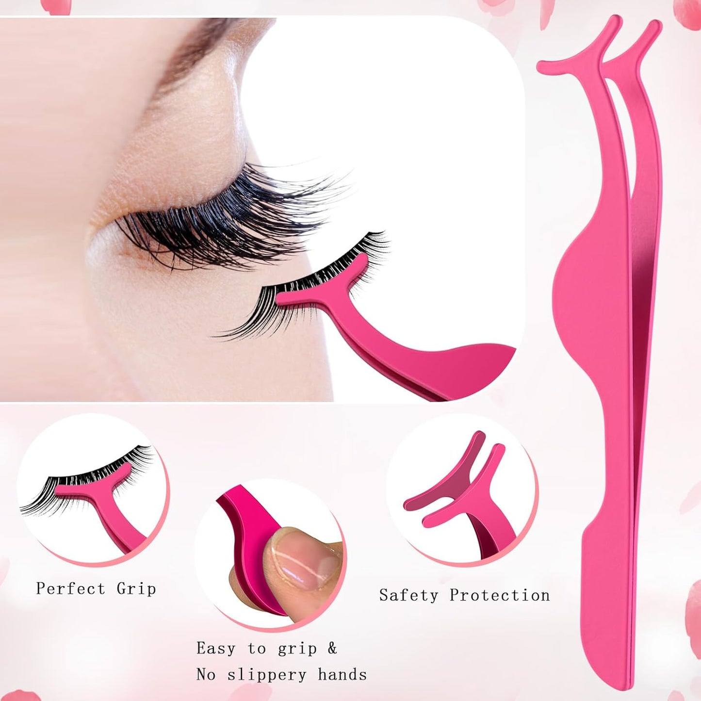 Eyelash Applicator Tool – 5-in-1 Lash Applicator Tool Set with Eyelash Extension Tweezers, Scissors, Brush – Professional Eye Lash Applicator Tools for DIY Eyelash Extensions, Cluster Lashes