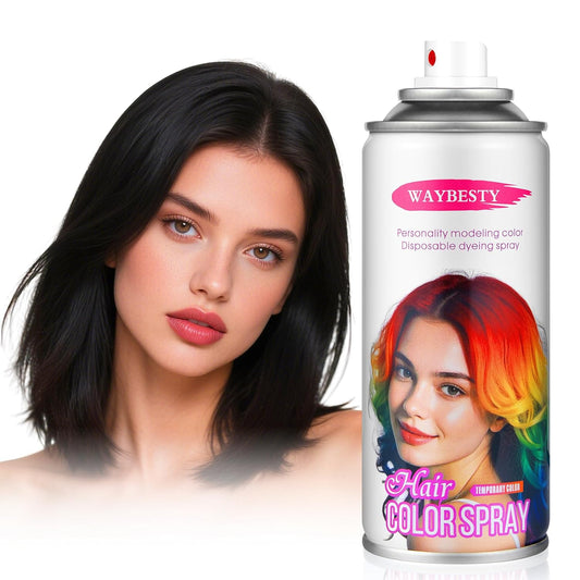 Temporary Hair Color Spray For Women Kids Men, Washable Temporary Hair Dye Spray One Day Hair Color Wax Non-Sticky For Cosplay Party DIY, Christmas Party, Halloween Crazy Hair Day (Black, 4.06 oz)