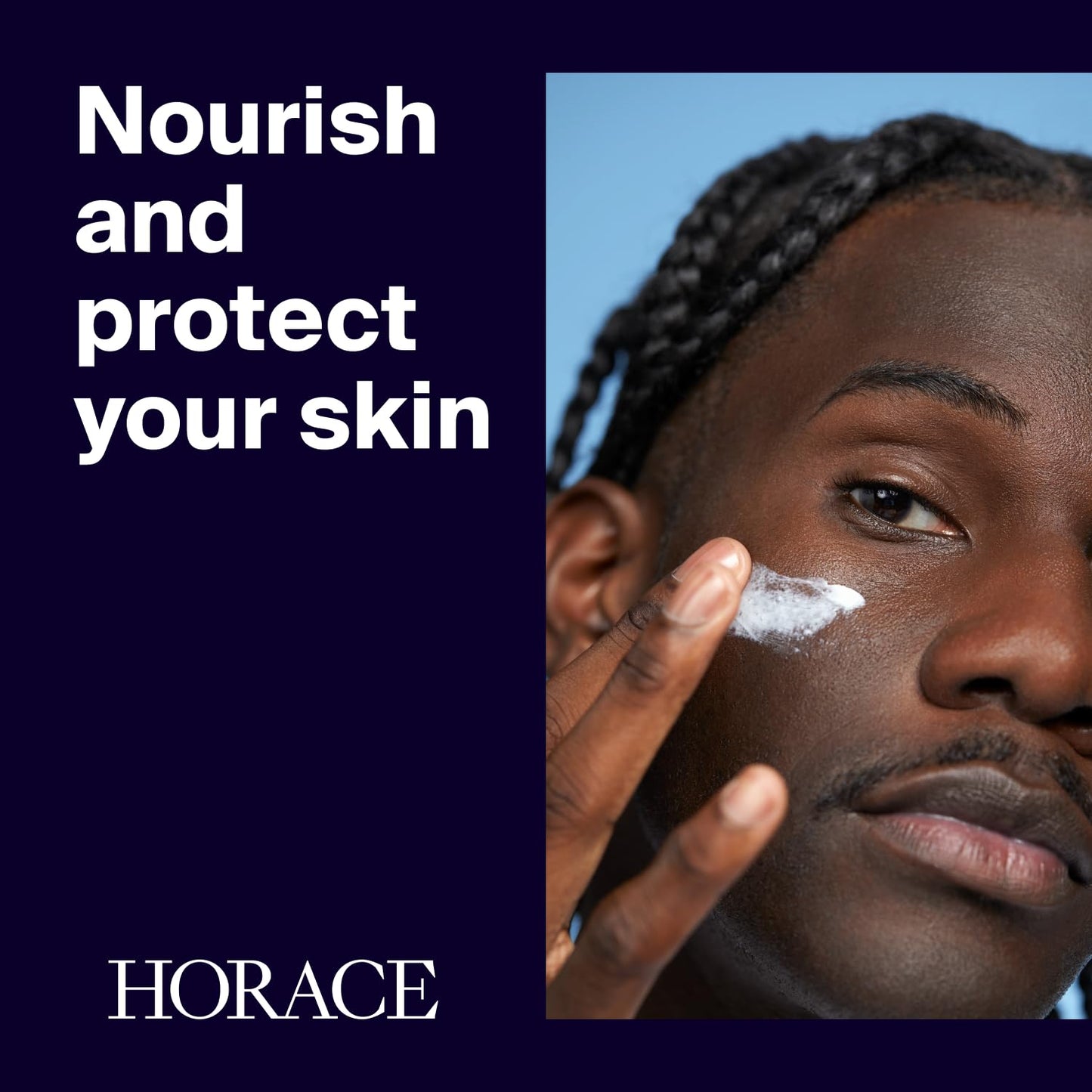 HORACE Rich Face Moisturizer for Men - Hydrating Cream with Organic Prickly Pear Oil and Shea Butter - Moisturising Skincare for All Skin Types - Unscented, 2.5 fl.oz