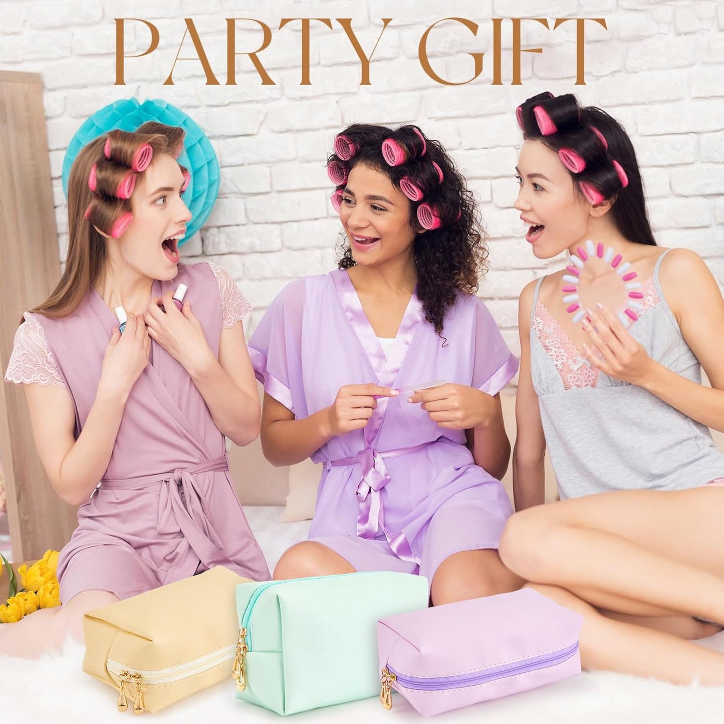 Kigeli 15 Pcs Aesthetic Makeup Bags PU Leather Cosmetic Pouches Waterproof Plain Toiletry Bags Makeup Pouches Bulk for Women Party Gift Travel Storage Organizer(Vivid Color)