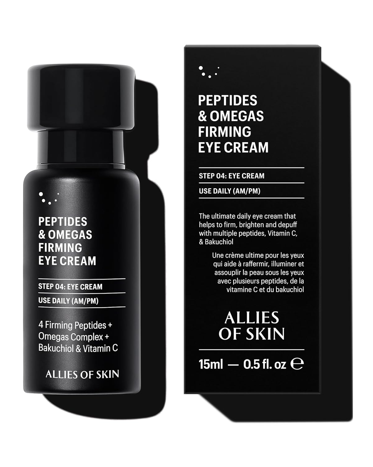Allies of Skin Peptides Firming Eye Cream | Under Eye Moisturizer for Dark Circles & Puffiness | Bakuchiol, Ceramides and Vitamin C for Fine Lines and Under Eye Area | 0.5 oz