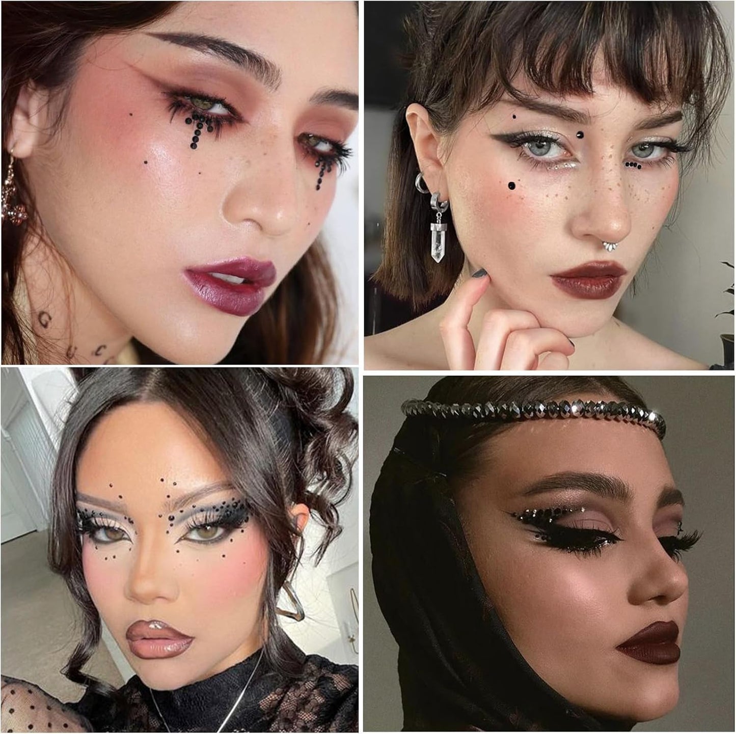 Nail Art Pearls with Rhinestones Glue Gel Flatback Pearls Nail Charms Luxurious Nails Supplies Accessories Gold Silver Gems Jewelry Pearl for Women Nails Design(Black)