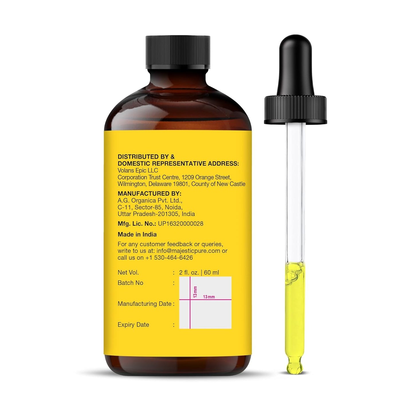 Majestic Pure Vitamin E Oil - 100% Pure & Natural, 70,000 IU | Premium Grade, Cold-Pressed and Tocopherol to Repair Dry, Damaged Skin| Moisturizing Skin, Hair and Scalp 2 Fl Oz