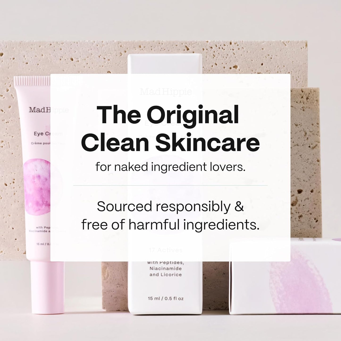 Mad Hippie Eye Cream - Anti-Aging Under Eye Cream for Dark Circles and Puffiness with Niacinamide, Peptides, Kakadu Plum & Licorice, Eye Treatment with Skin-Brightening Vitamin C, 0.5 Oz