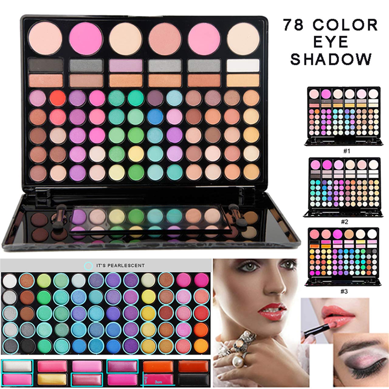 Pro Makeup Gift Set All In One Makeup Palette Cosmetic Contouring Kit 78 Colors Eyeshadow Palette with Blush, Face Powder and Lip Gloss #1 - Ideal Gift for Holiday
