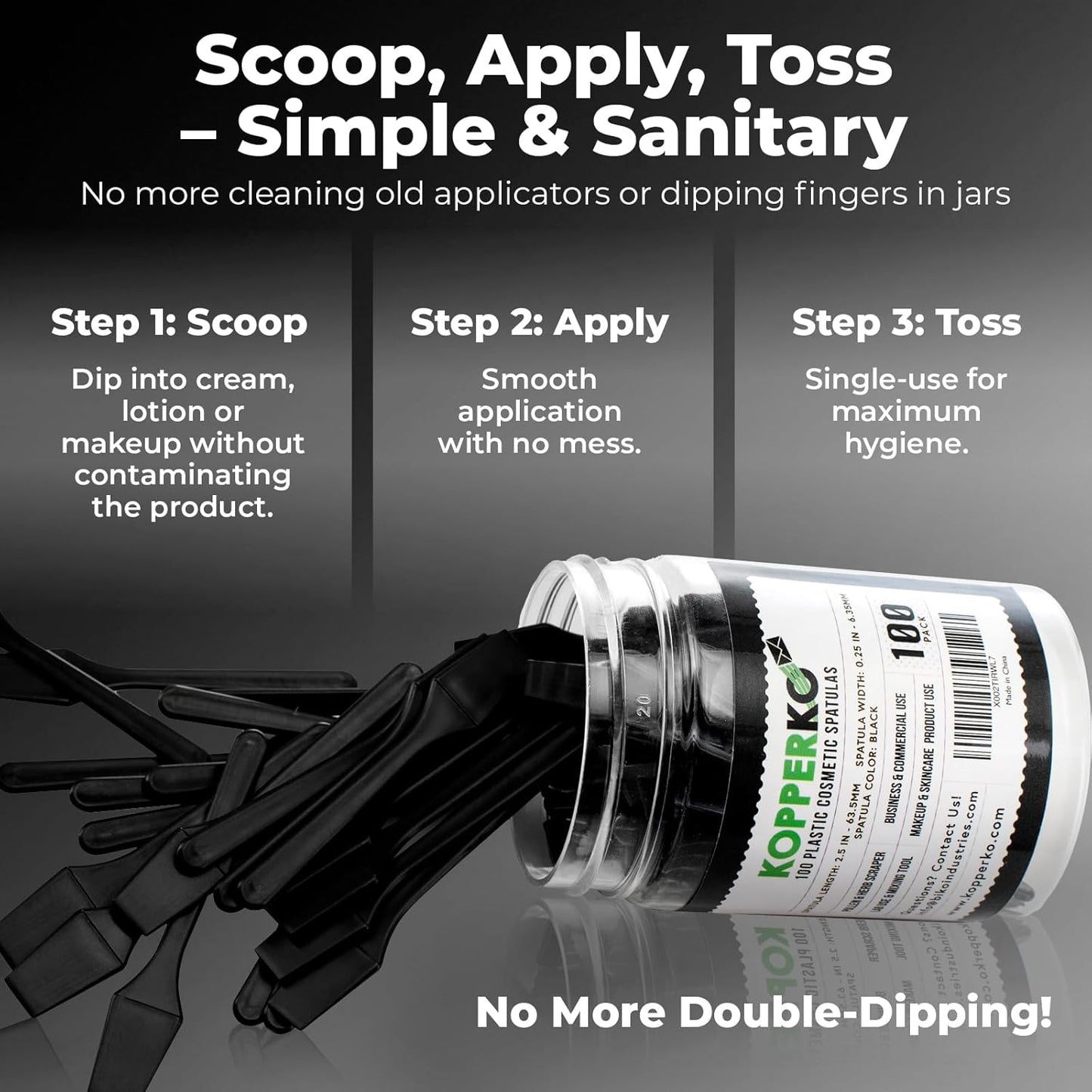 Mini Makeup Spatula (2.5”, 500 Pack) - Small Facial Spatula for Mascara, Skincare, Creams & Crafts | Eye Cream Applicator Tool for Skincare, Face Mask | Disposable Makeup Applicators | Black