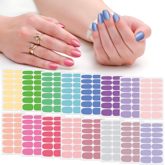 SILPECWEE 16 Sheets Youthful Solid Color Nail Wraps for Women Nail Polish Strips Gel Nail Strips Self Adhesive Nail Polish Stickers Fingernail Manicure Sticker Nail Art with 1pc Nail File | alldaygood beauty