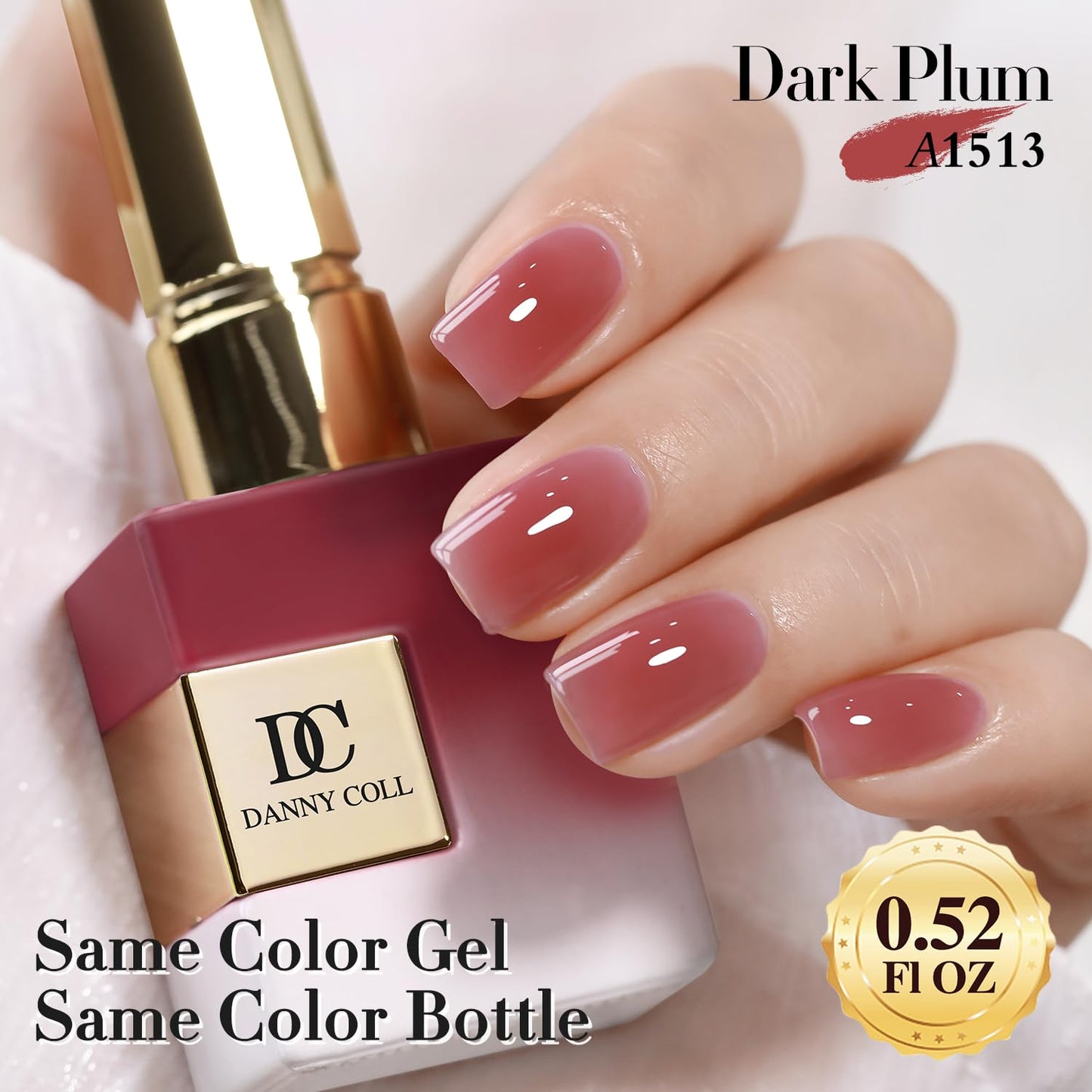 Double Rhythm 0.50 OZ Translucent Gel Polish Same Color Same Bottle Sheer Pastel Neutral Natural Milky 15 ML Jelly UV Nail Art DIY at Home (Deep Purple Pink-A1513)