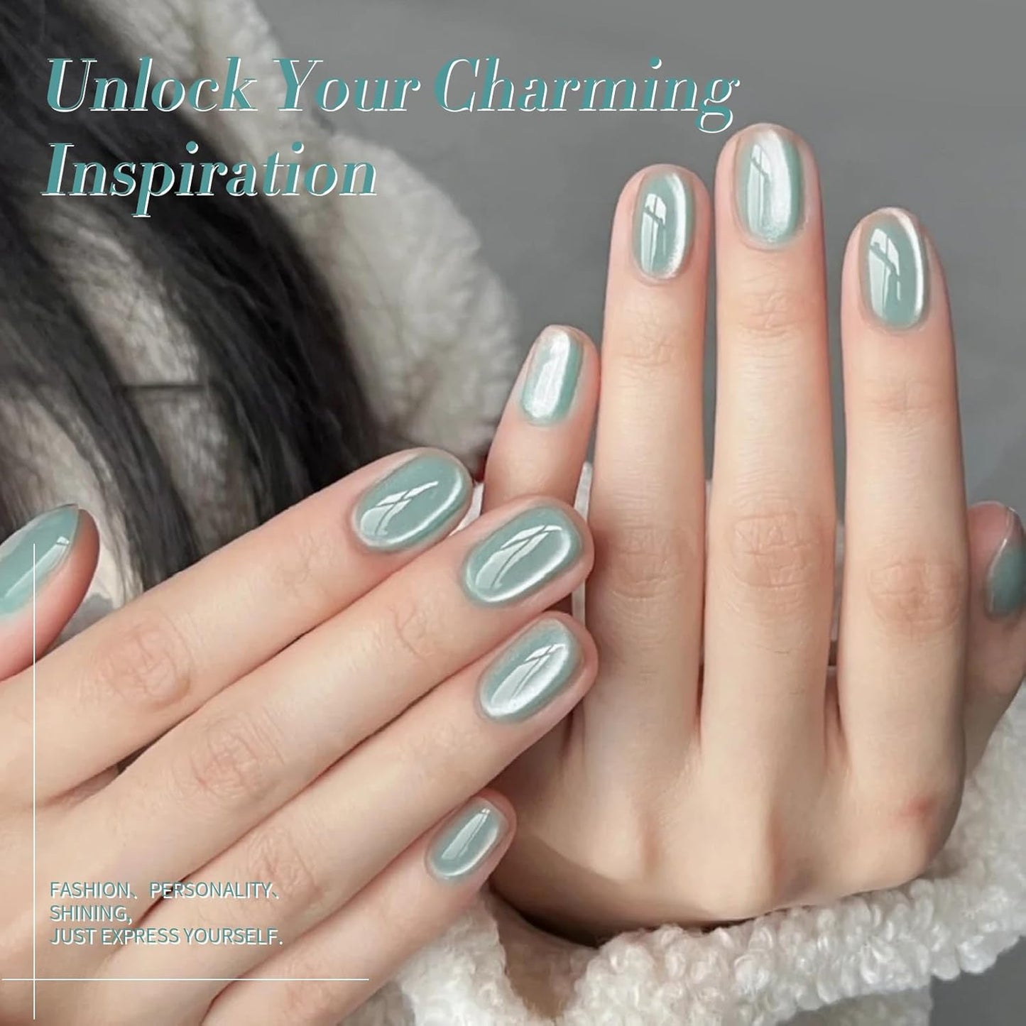 Born Pretty Cat Magnetic Eye Gel Nail Polish, Green Moonlight Cat Magnetic Gel, Glass Shiny Effect Green Soak Off Nail Art Salon Manicure Home Gift 15ml