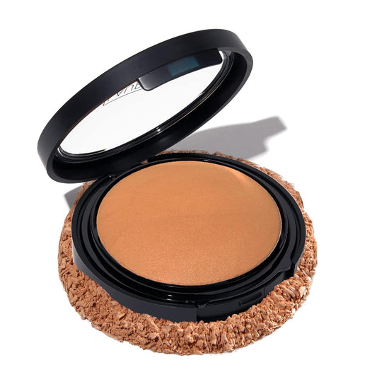 LAURA GELLER NEW YORK Baked Double Take Powder Foundation - Tan - Buildable Medium to Full Coverage - Matte Finish | alldaygood beauty
